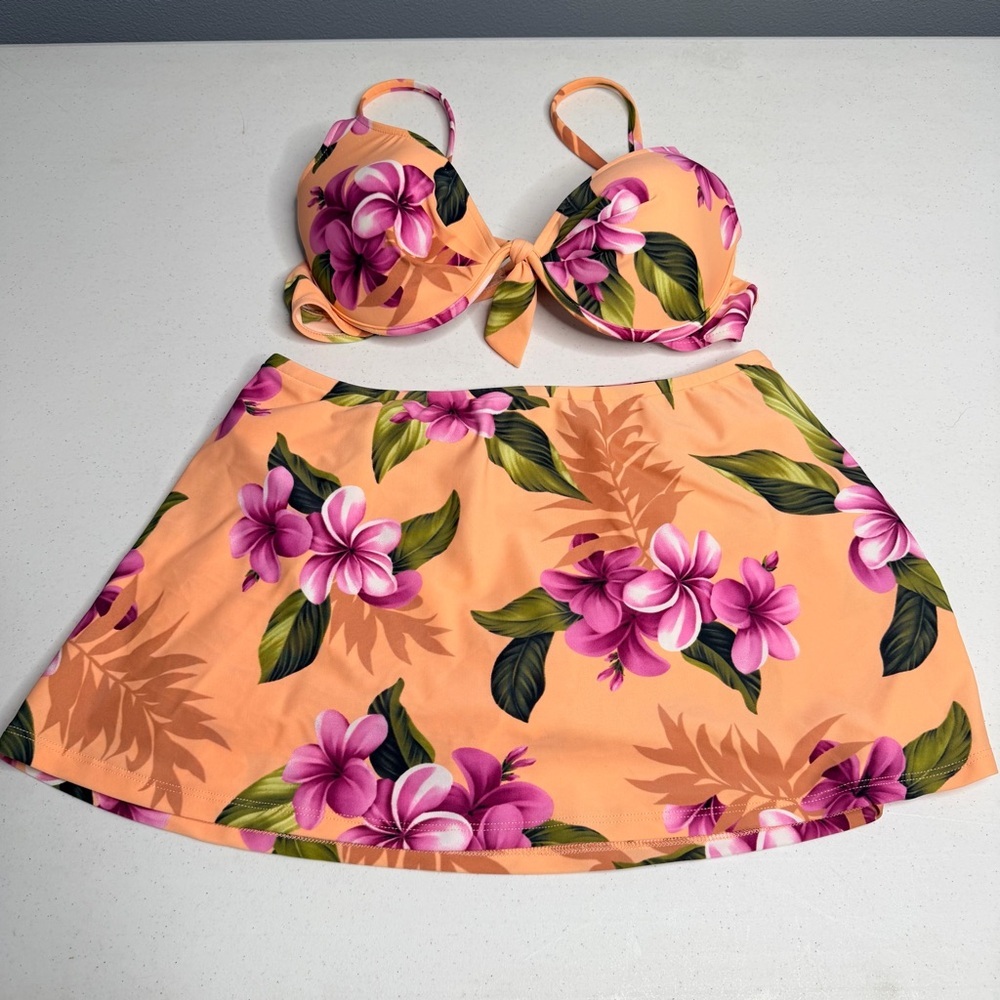 Sunsets Inc. Floral Bikini Set in Orange and Pink